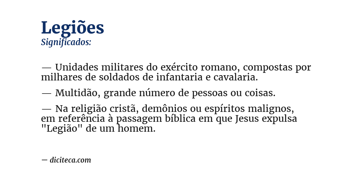 Significado de legiões