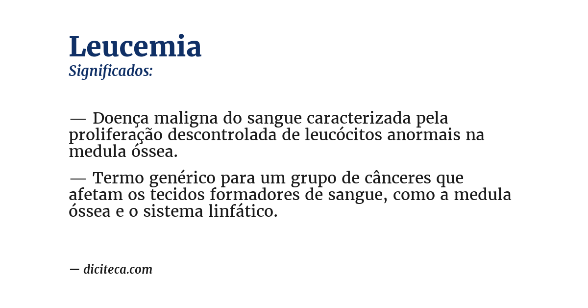 Significado de leucemia