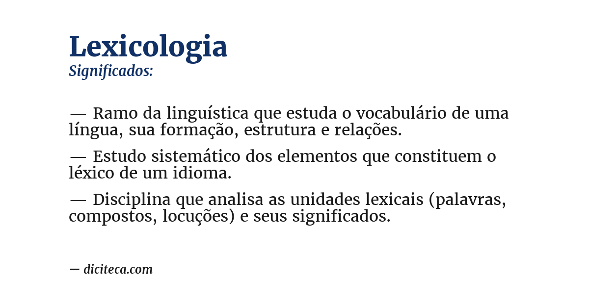 Significado de lexicologia