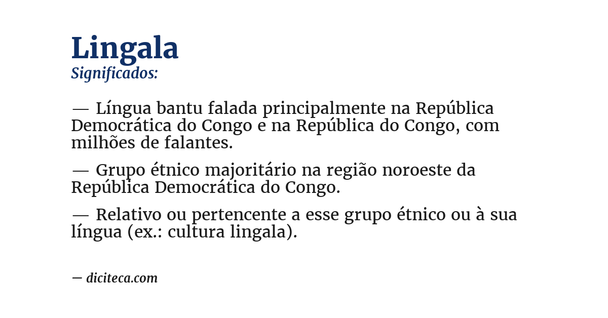 Significado de lingala