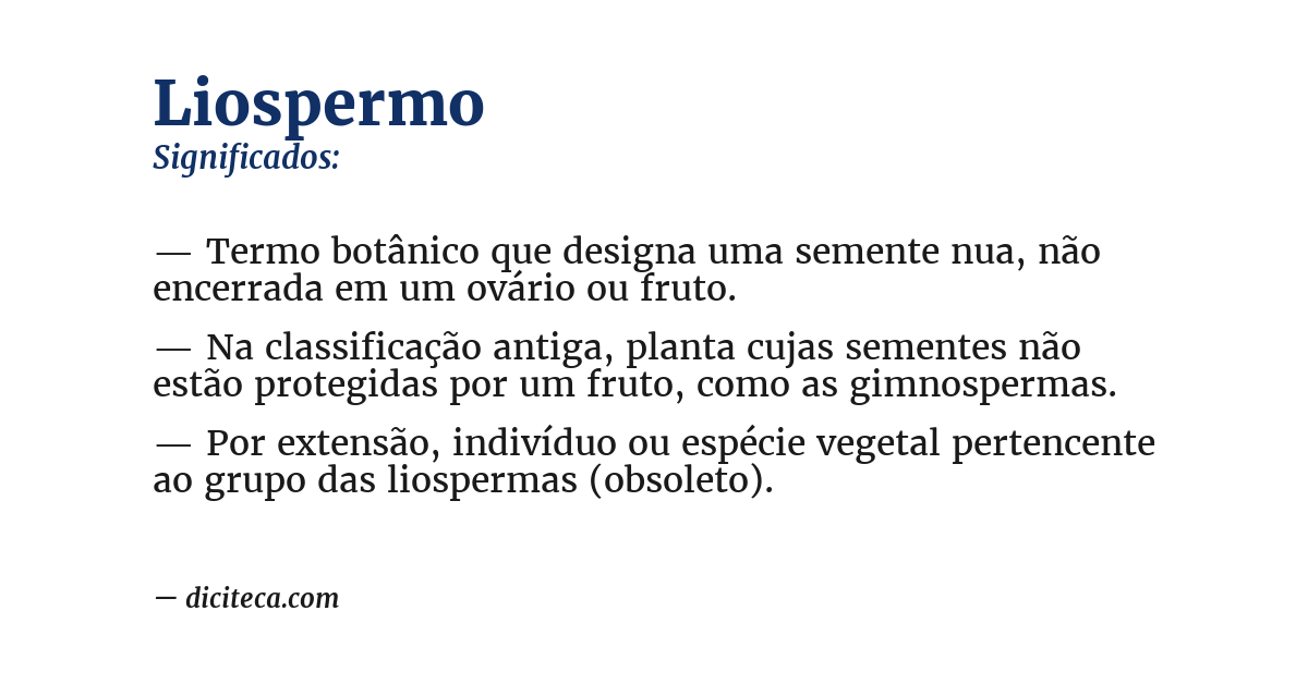 Significado de liospermo