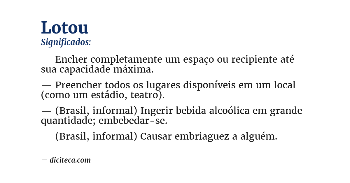 Significado de lotou