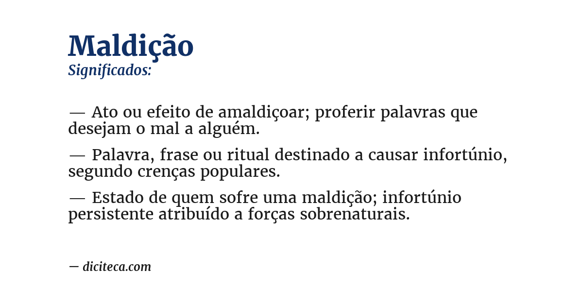Significado de maldição