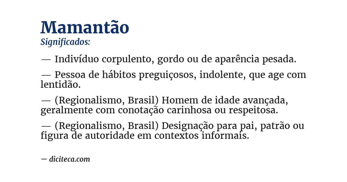 Significado de mamantão
