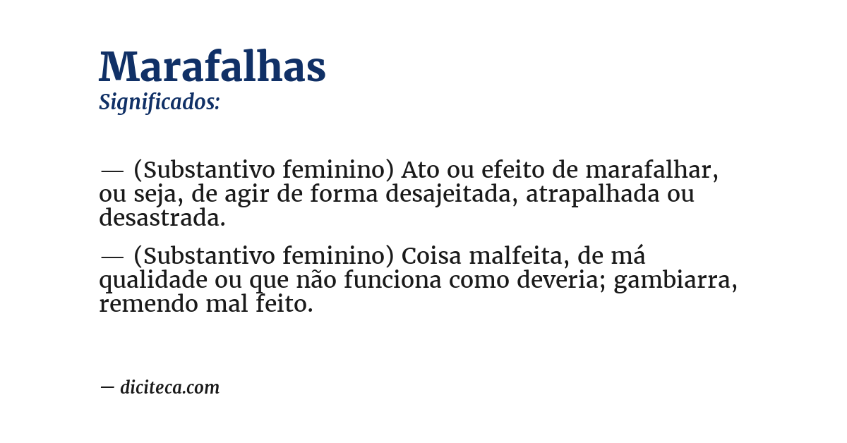 Significado de marafalhas