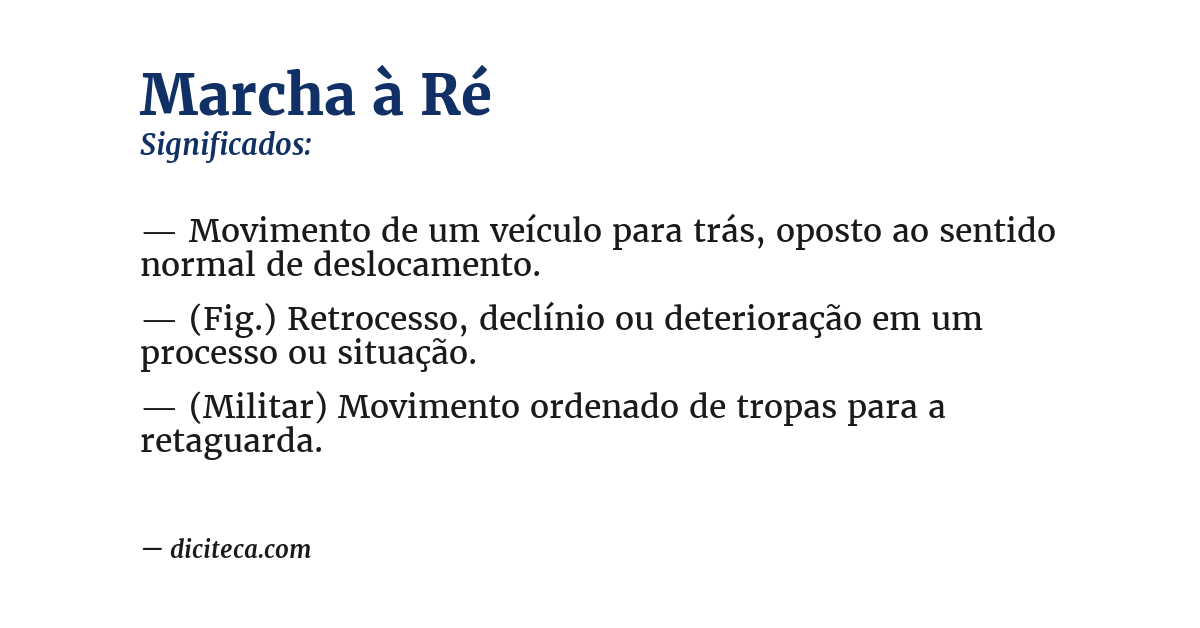 Significado de marcha à ré