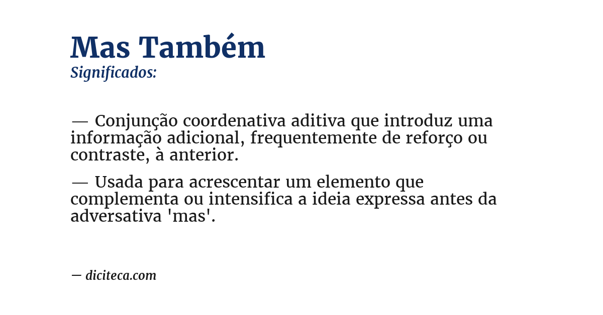 Significado de mas também