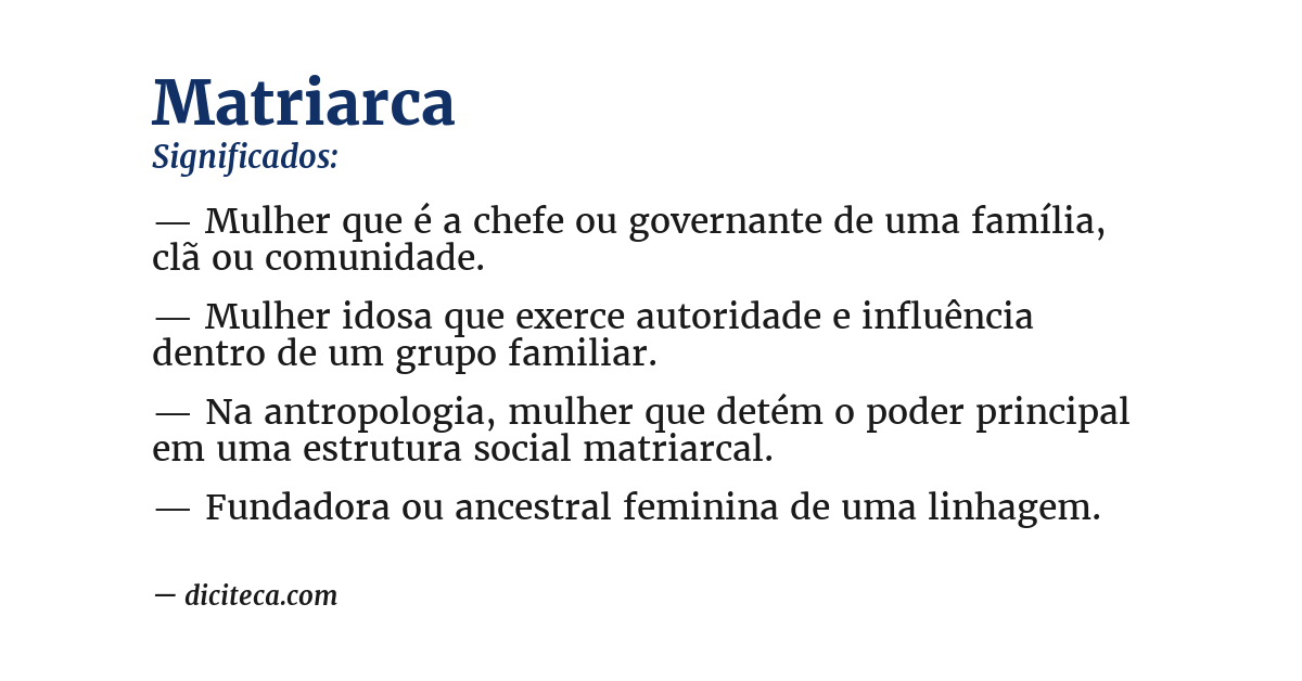 Significado de matriarca