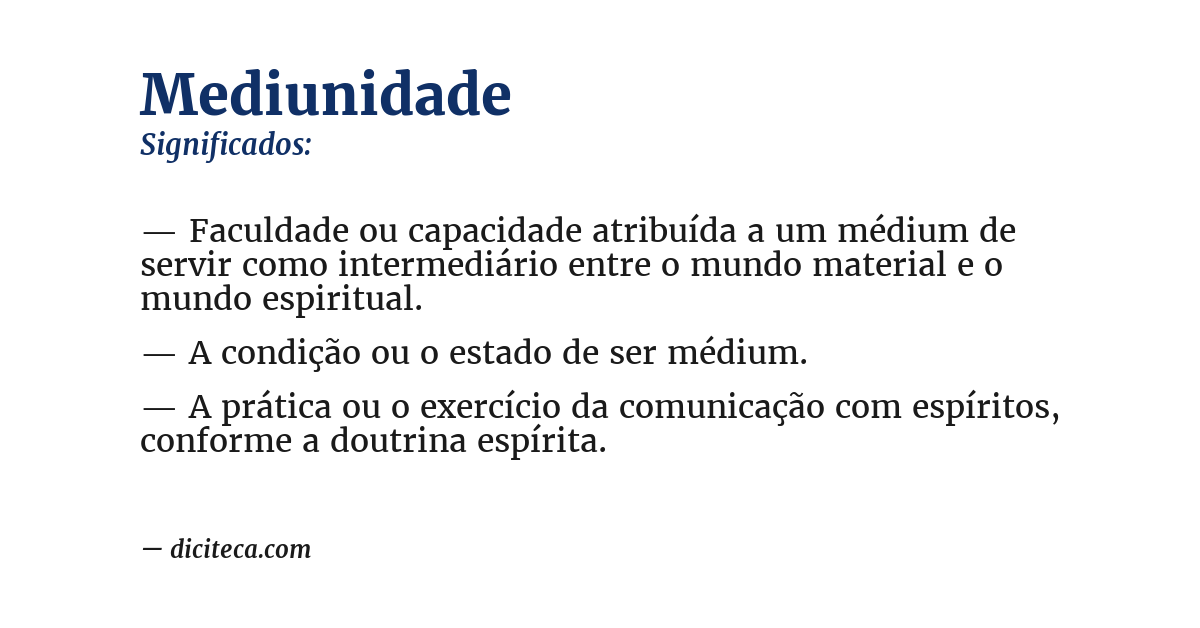 Significado de mediunidade