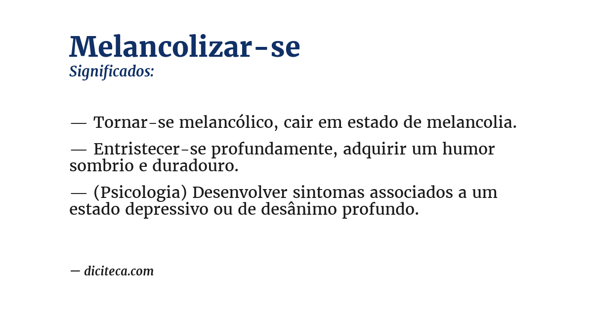 Significado de melancolizar-se