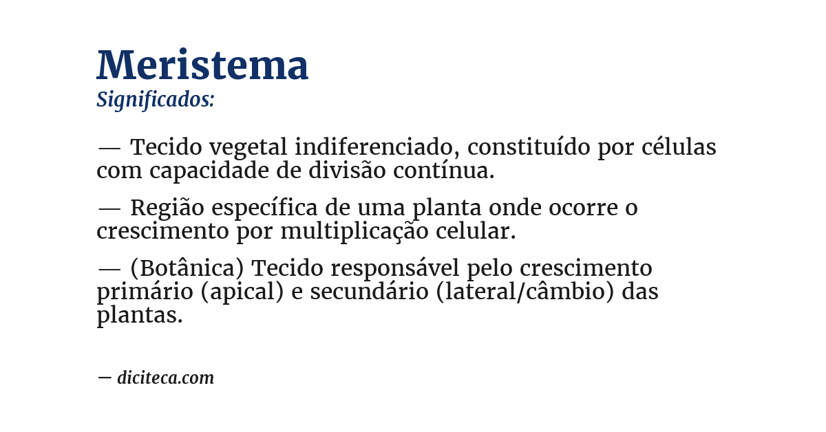 Significado de meristema