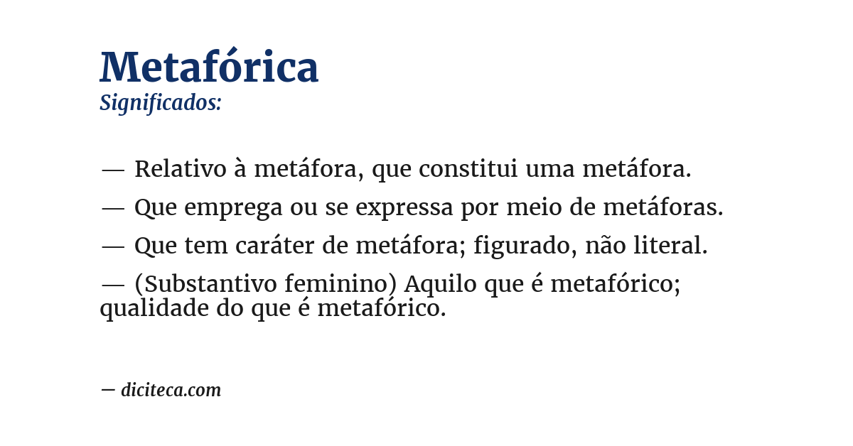 Significado de metafórica