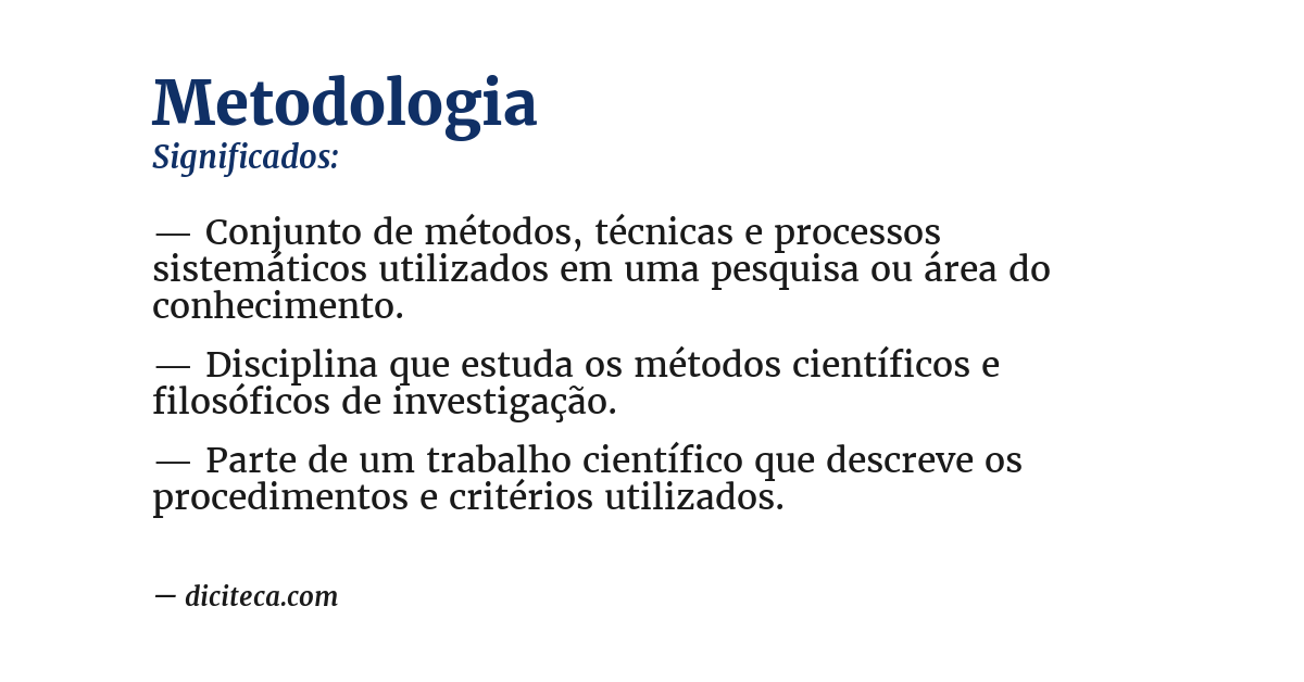 Significado de metodologia