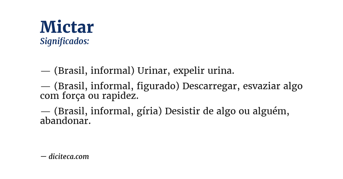 Significado de mictar