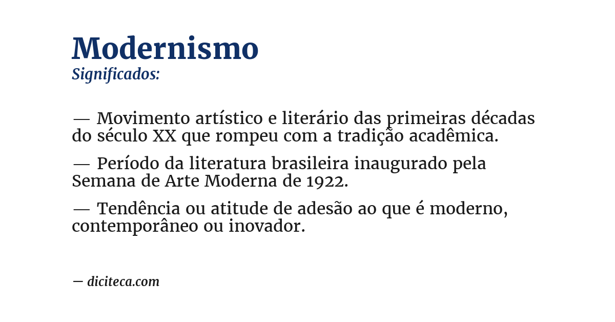 Significado de modernismo