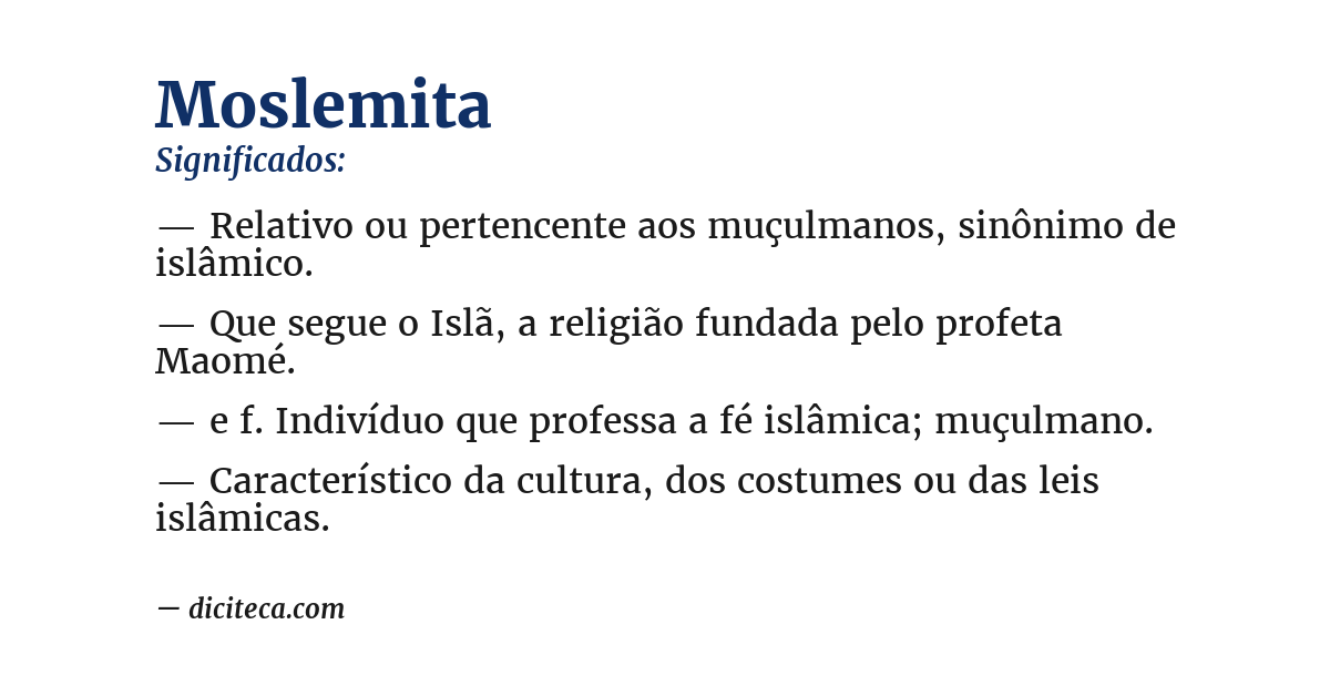 Significado de moslemita
