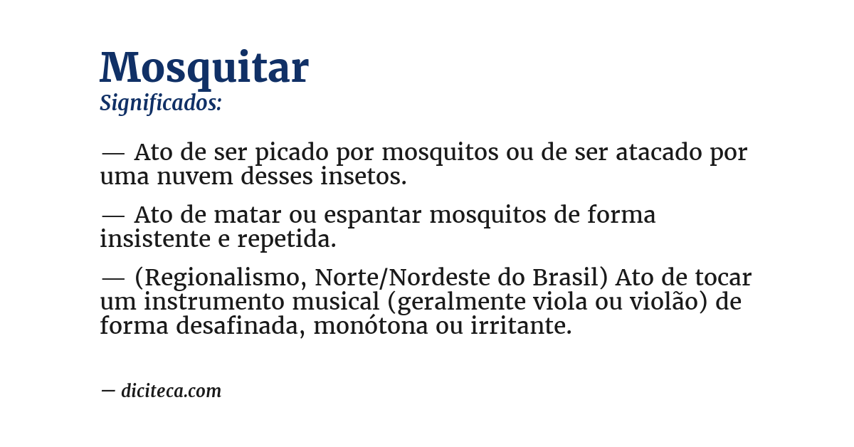 Significado de mosquitar