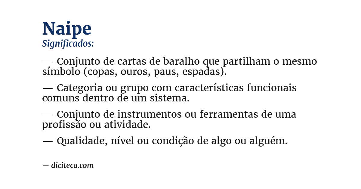Significado de naipe