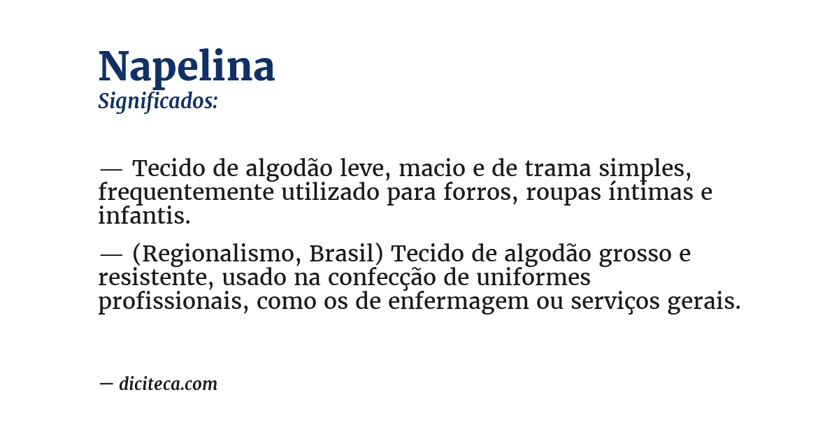 Significado de napelina