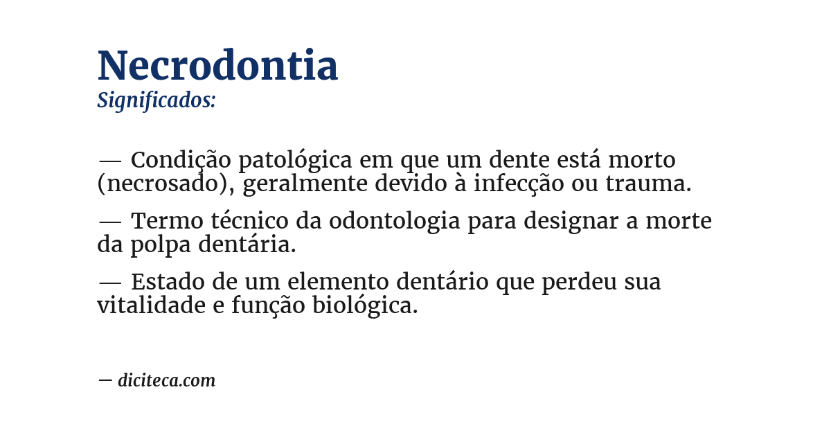 Significado de necrodontia