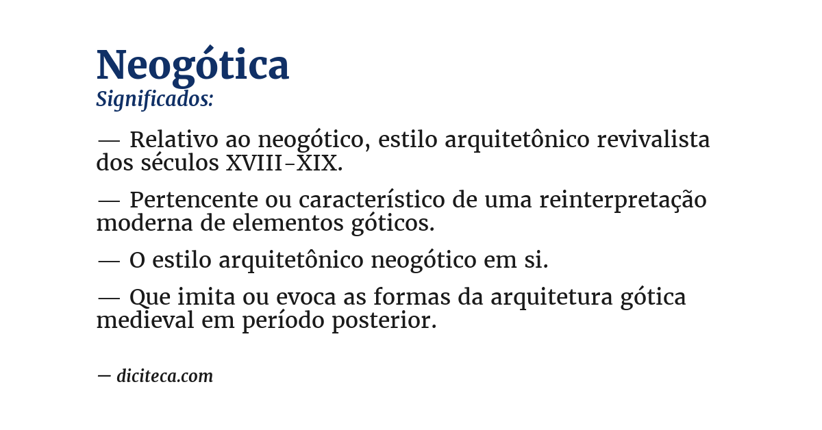 Significado de neogótica