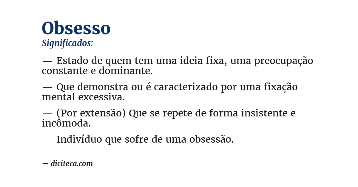 Significado de obsesso
