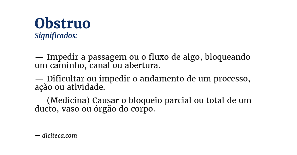 Significado de obstruo