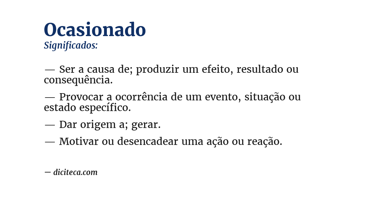 Significado de ocasionado