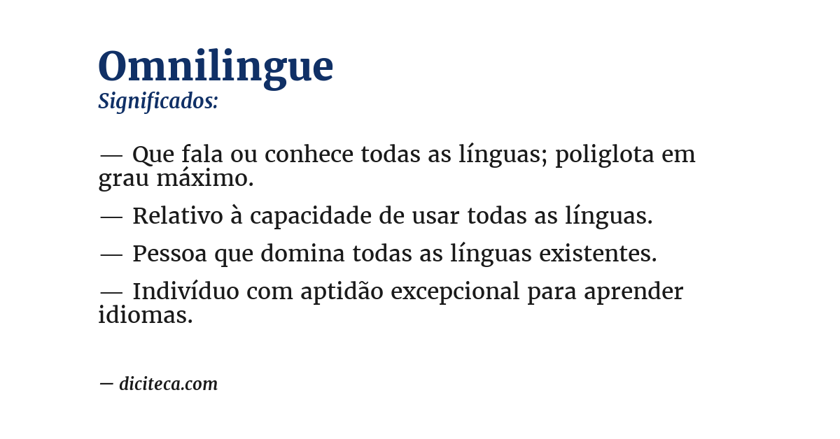 Significado de omnilingue
