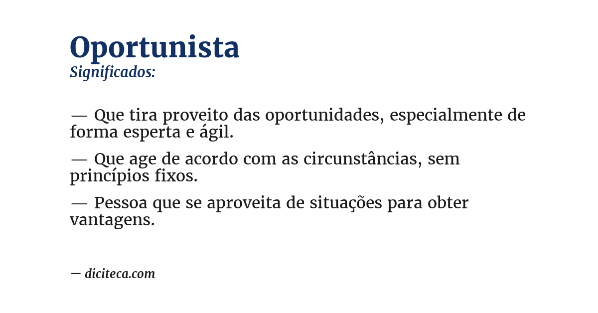 Significado de oportunista
