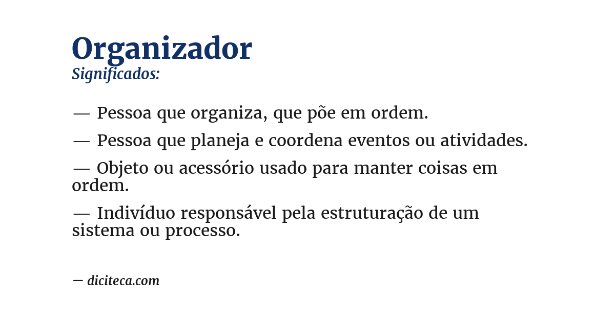 Significado de organizador
