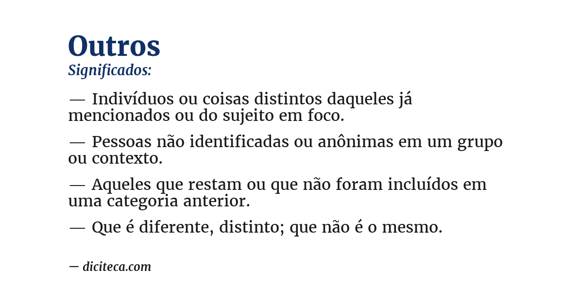 Significado de outros