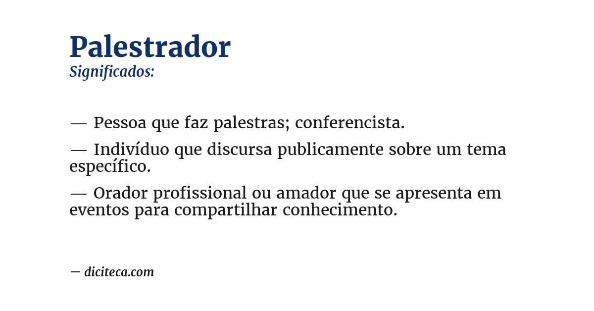 Significado de palestrador