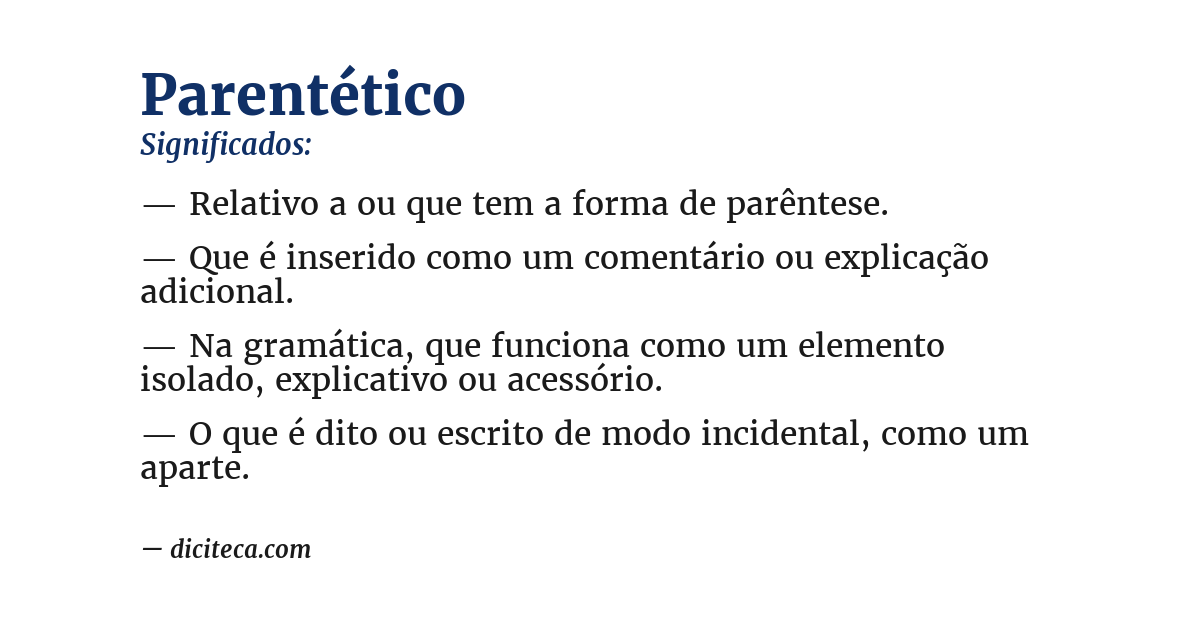 Significado de parentético
