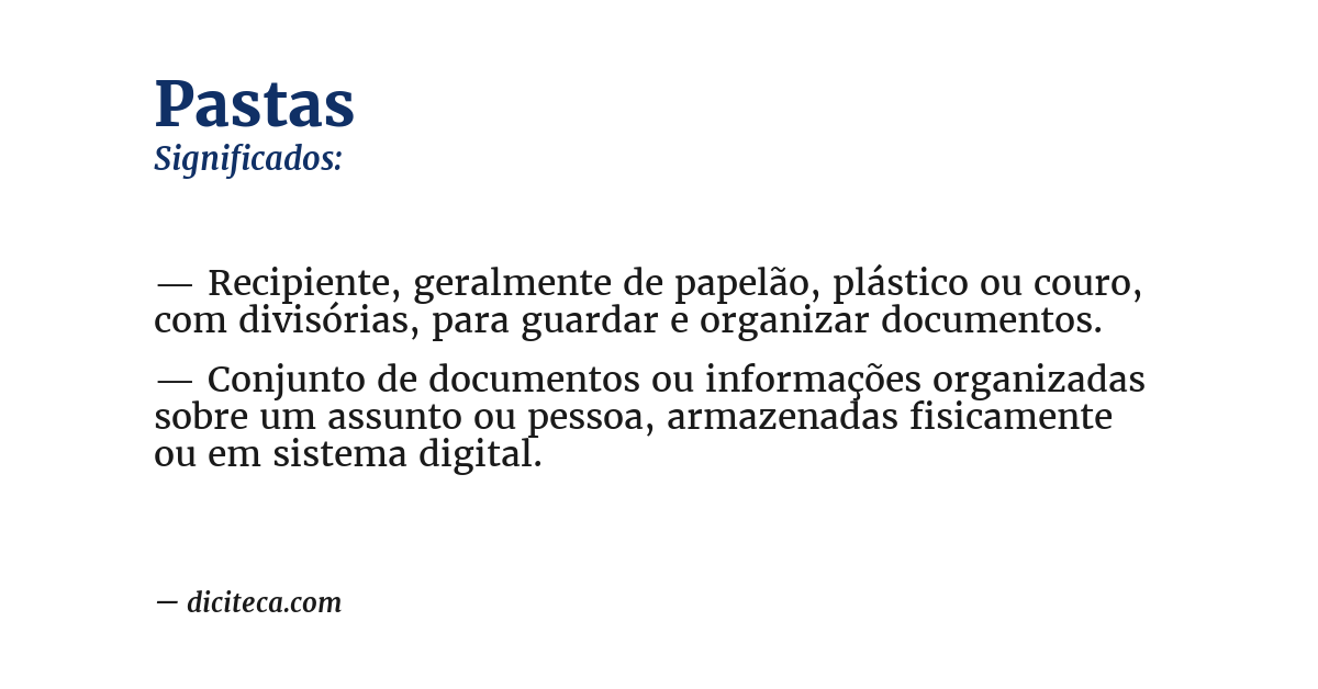 Significado de pastas