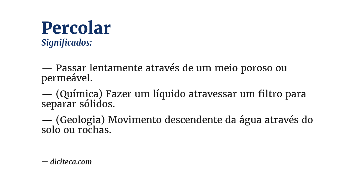 Significado de percolar