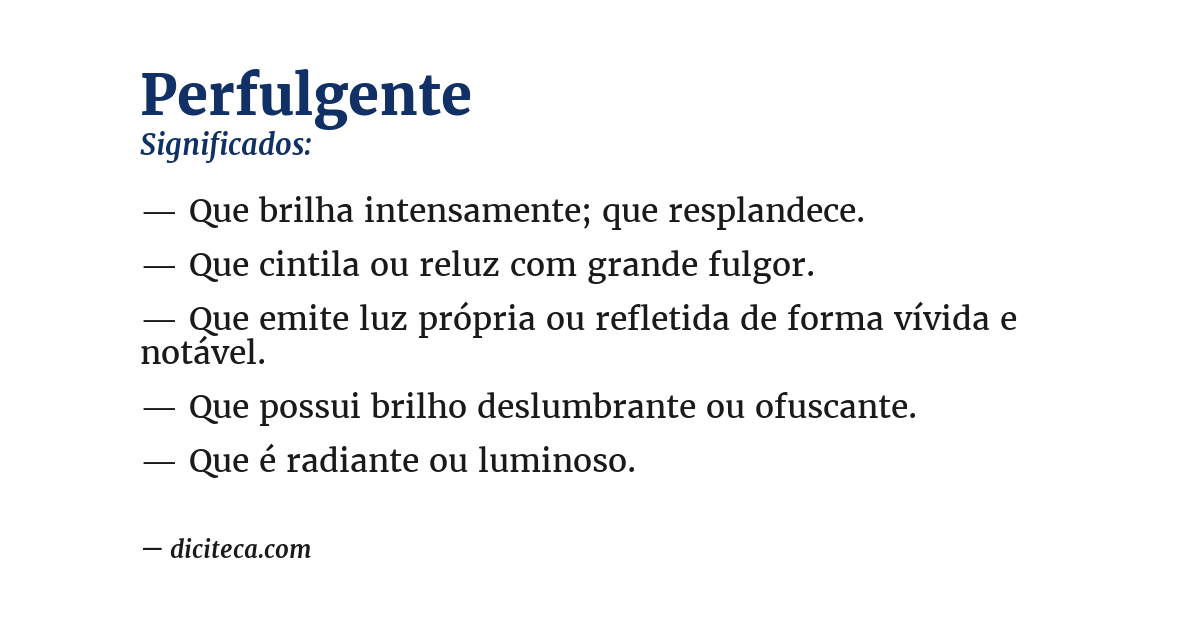 Significado de perfulgente