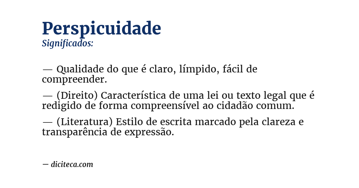 Significado de perspicuidade
