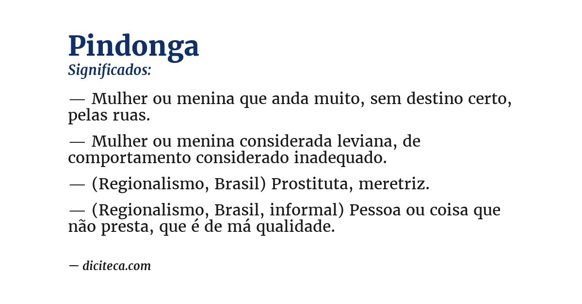 Significado de pindonga