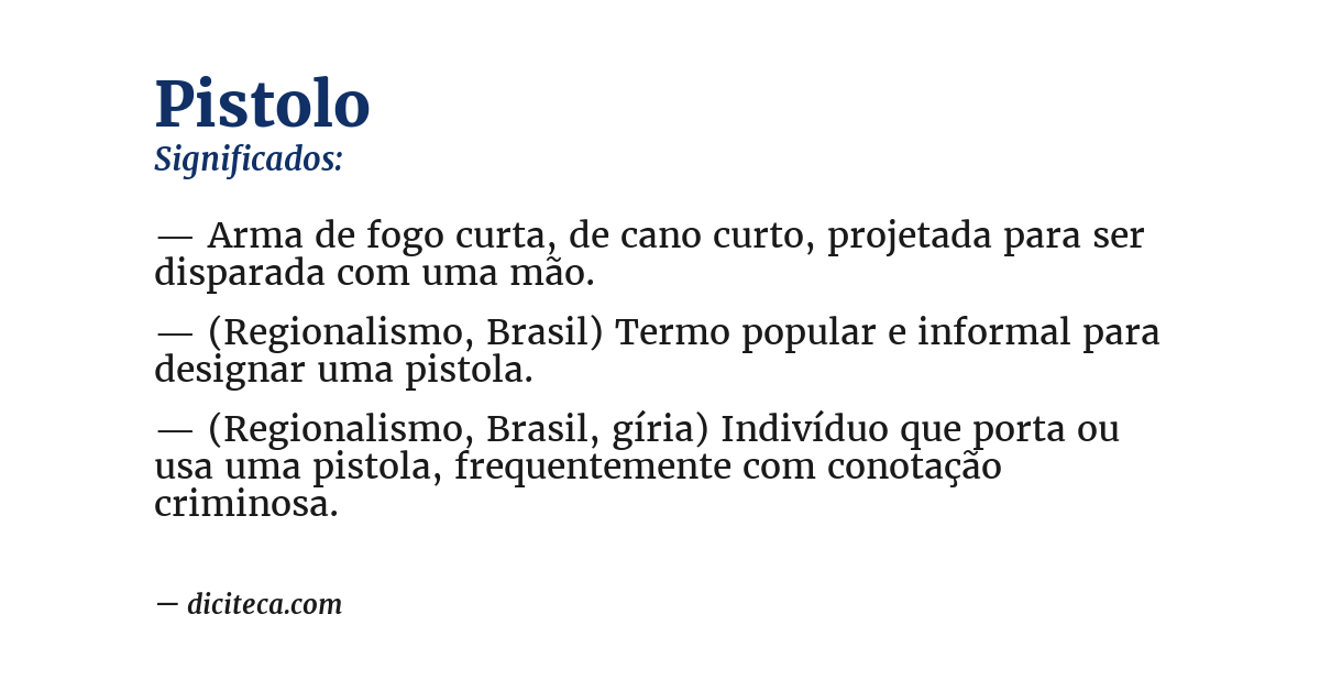 Significado de pistolo
