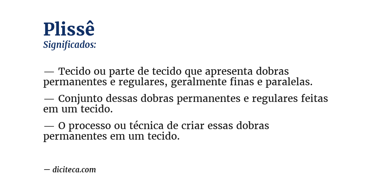 Significado de plissê