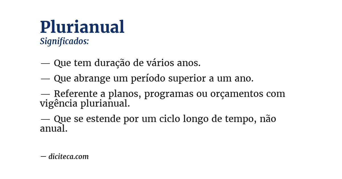 Significado de plurianual