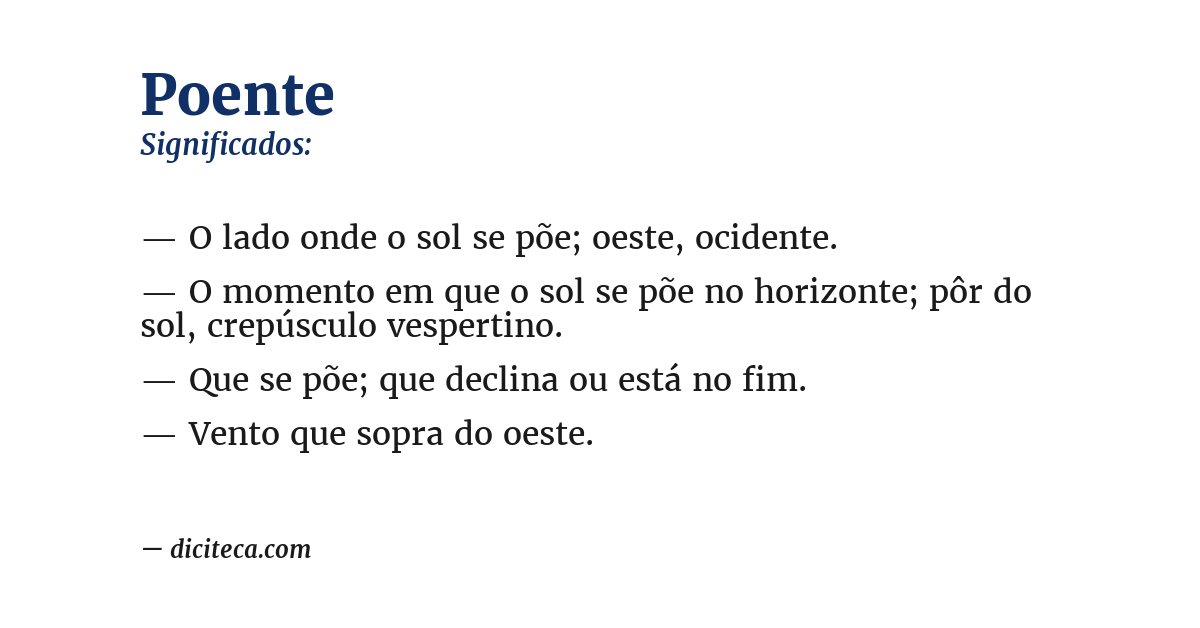 Significado de poente