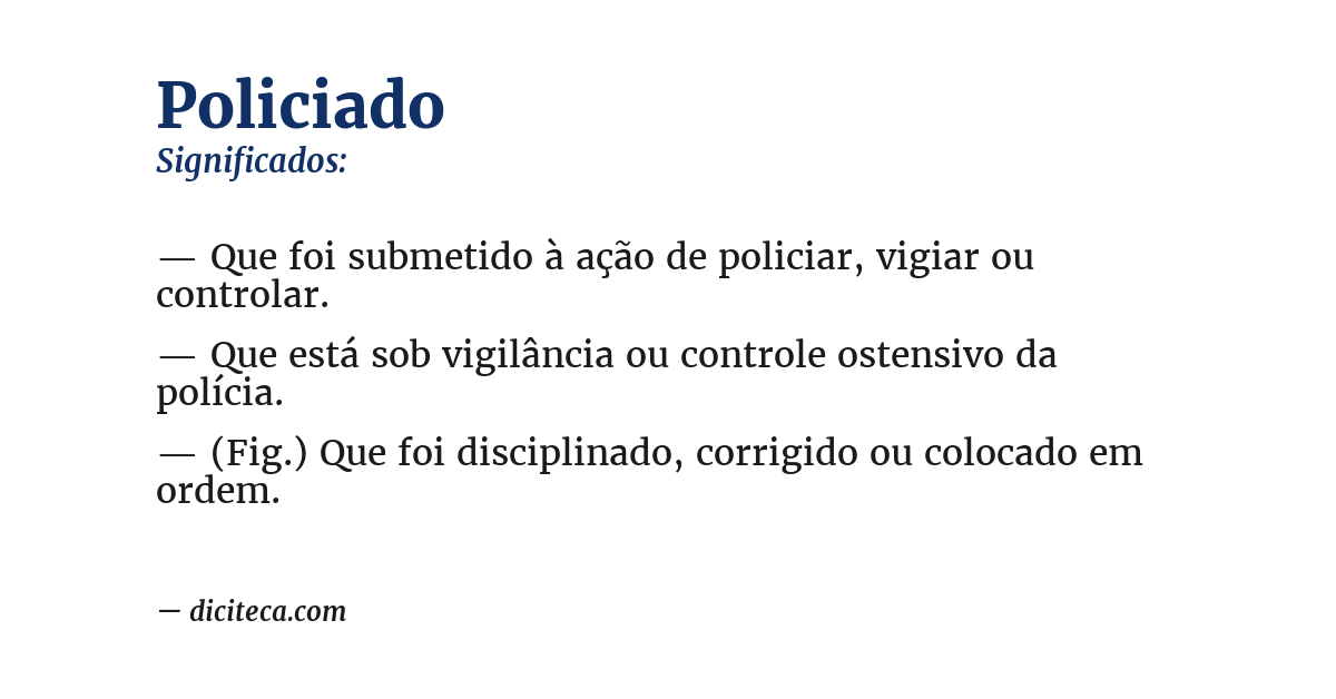 Significado de policiado