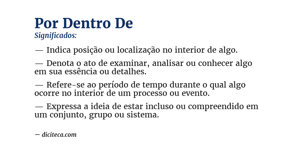 Significado de por dentro de