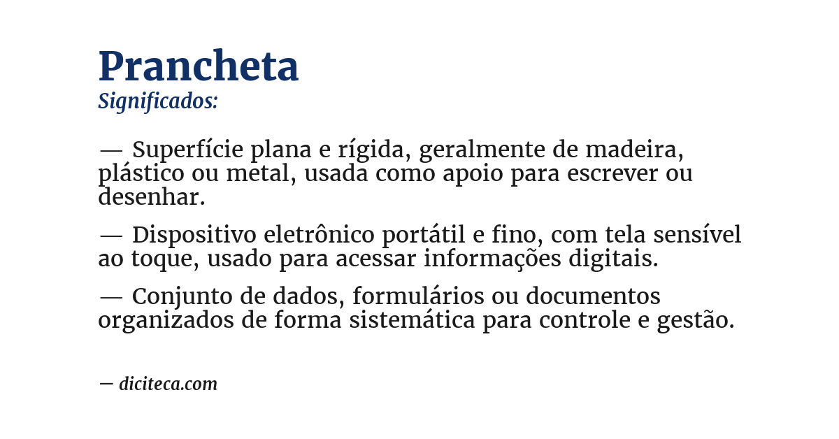 Significado de prancheta