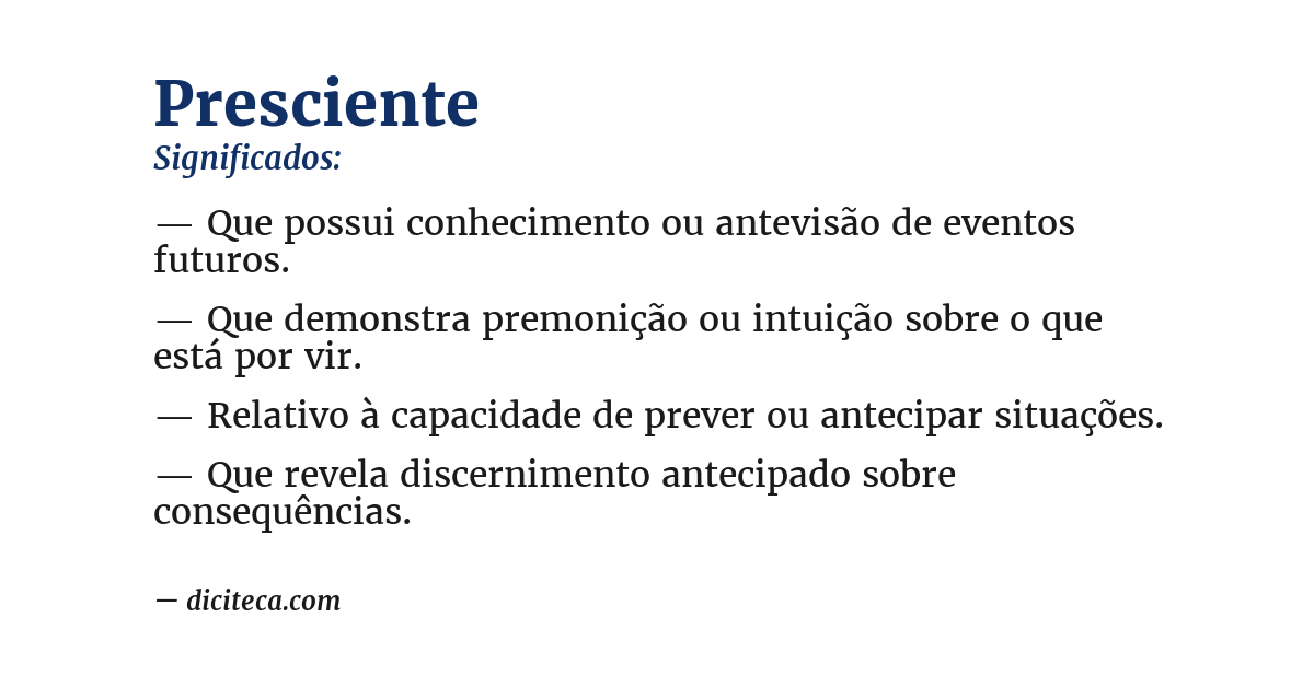 Significado de presciente