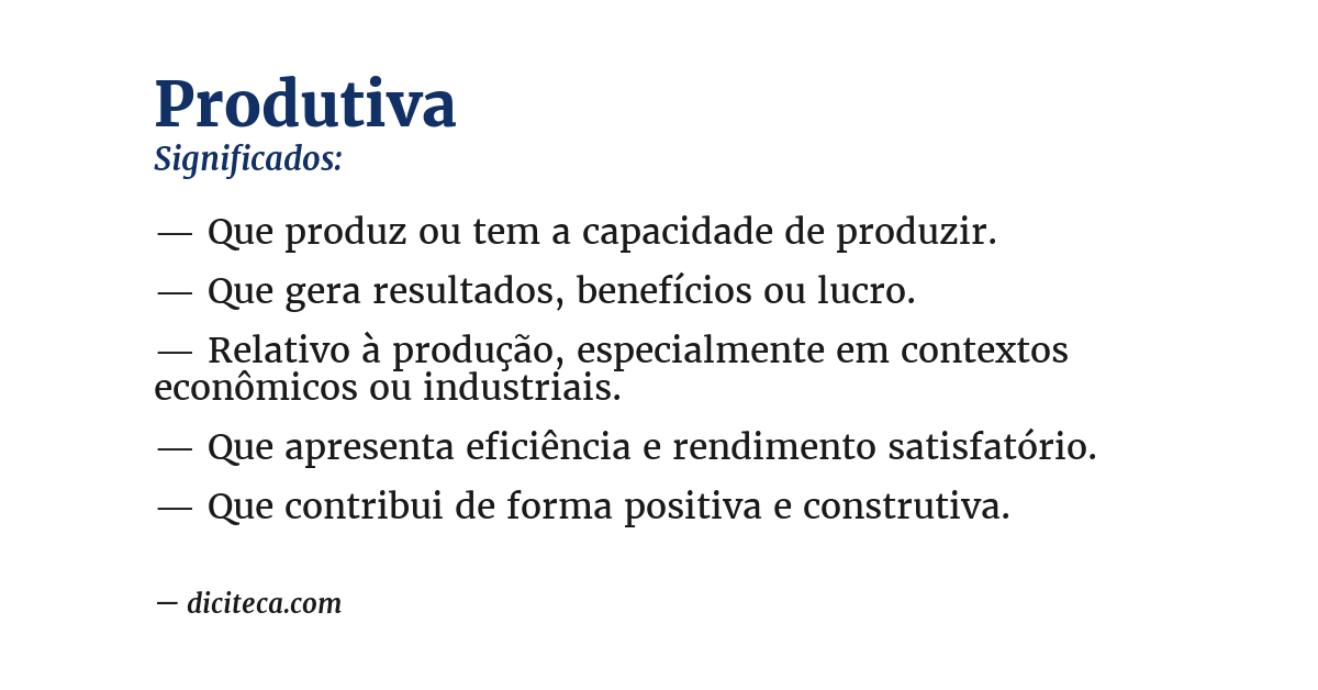 Significado de produtiva