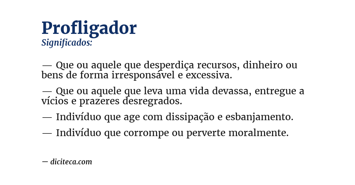 Significado de profligador