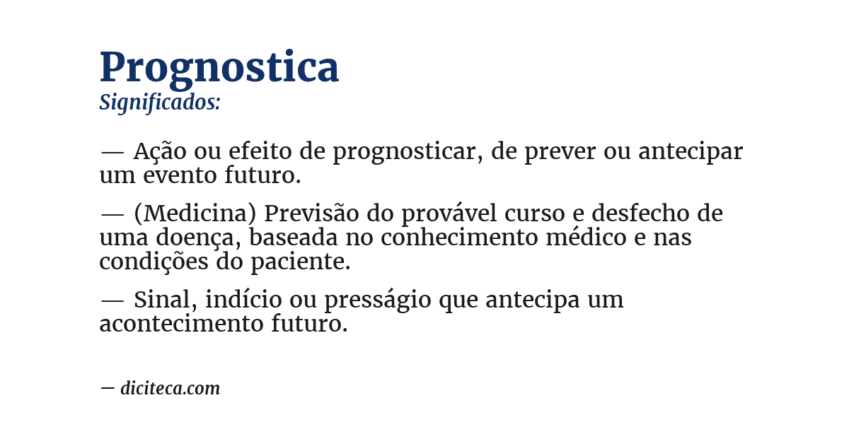 Significado de prognostica